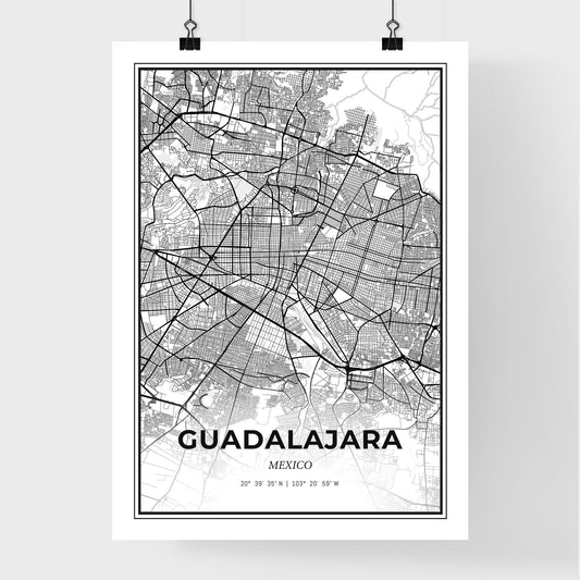 Guadalajara Mexico - Premium City Map Poster