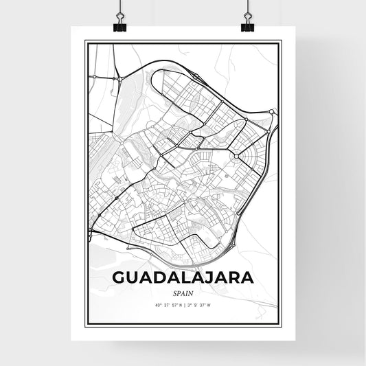Guadalajara Spain - Premium City Map Poster