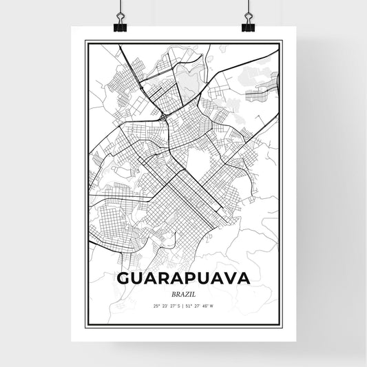 Guarapuava Brazil - Premium City Map Poster