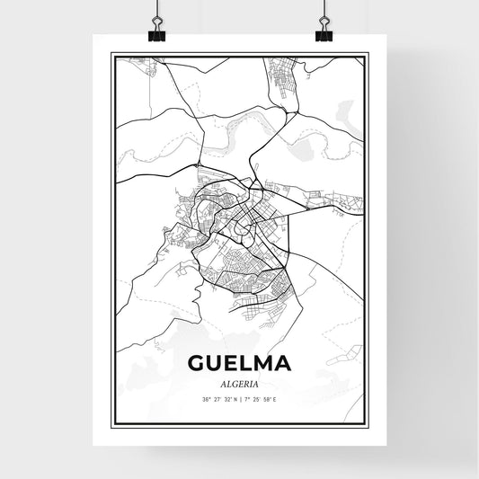 Guelma Algeria - Premium City Map Poster