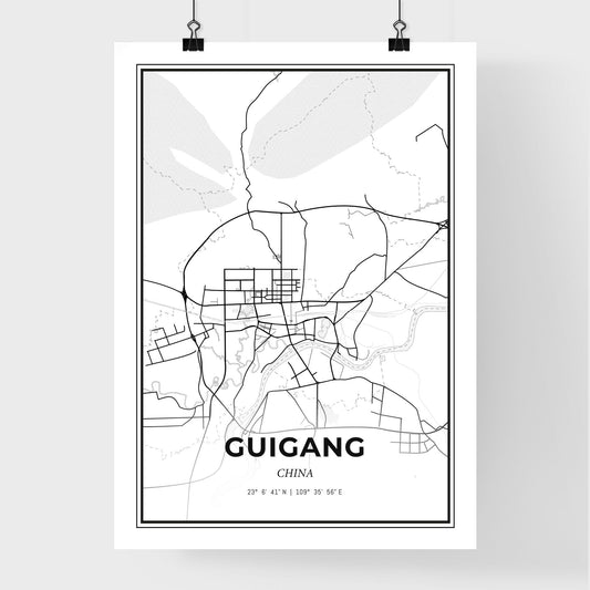 Guigang China - Premium City Map Poster