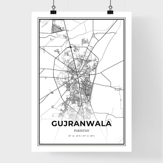 Gujranwala Pakistan - Premium City Map Poster