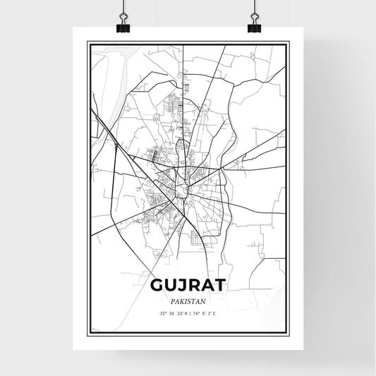 Gujrat Pakistan - Premium City Map Poster