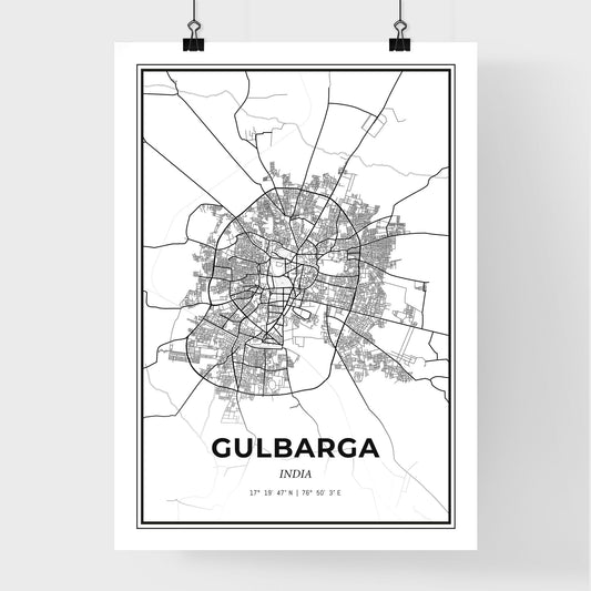 Gulbarga India - Premium City Map Poster
