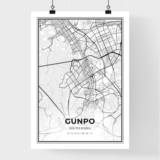Gunpo South Korea - Premium City Map Poster