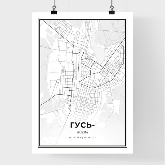 Gus-Khrustalny Russia - Premium City Map Poster