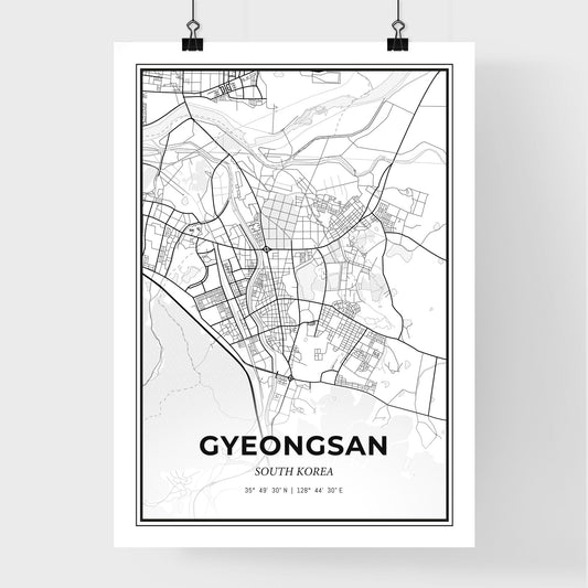 Gyeongsan South Korea - Premium City Map Poster