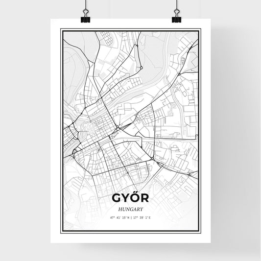 Győr Hungary - Premium City Map Poster
