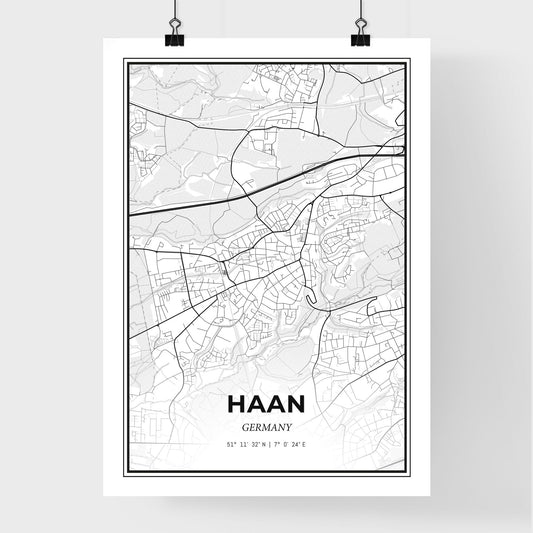 Haan Germany - Premium City Map Poster