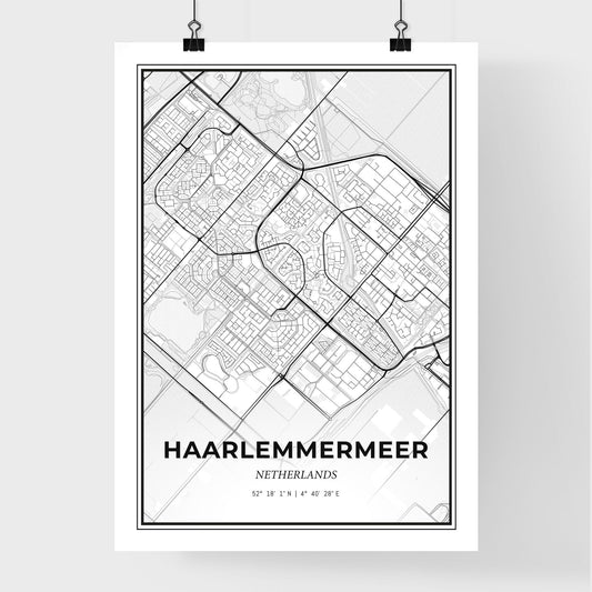 Haarlemmermeer Netherlands - Premium City Map Poster
