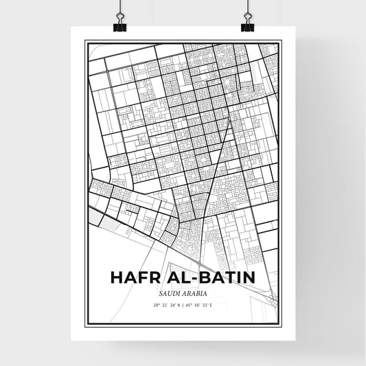 Hafr Al-Batin Saudi Arabia - Premium City Map Poster