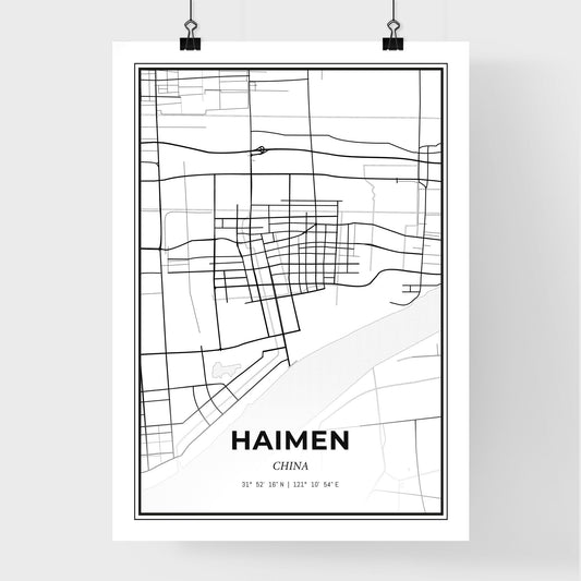 Haimen China - Premium City Map Poster