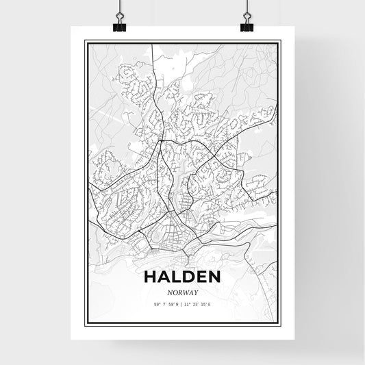 Halden Norway - Premium City Map Poster