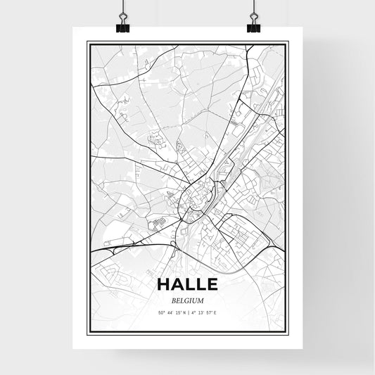 Halle Belgium - Premium City Map Poster