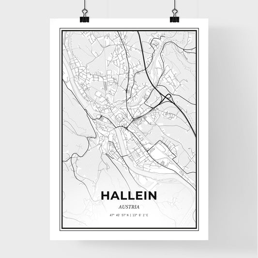 Hallein Austria - Premium City Map Poster