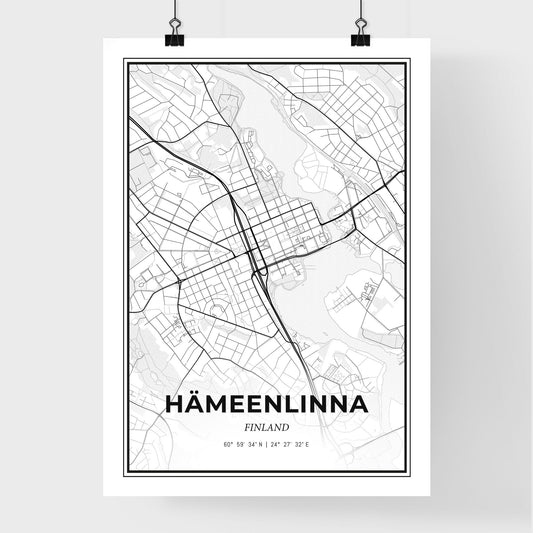 Hämeenlinna Finland - Premium City Map Poster