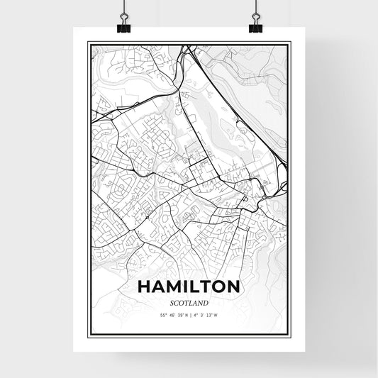 Hamilton Scotland - Premium City Map Poster