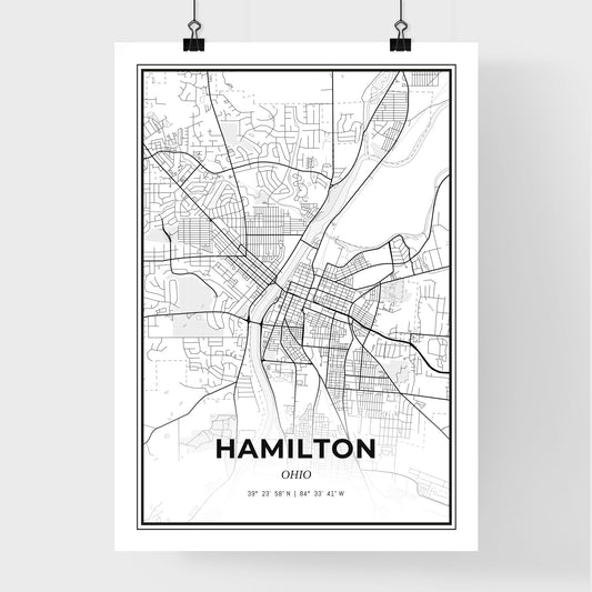 Hamilton Ohio - Premium City Map Poster
