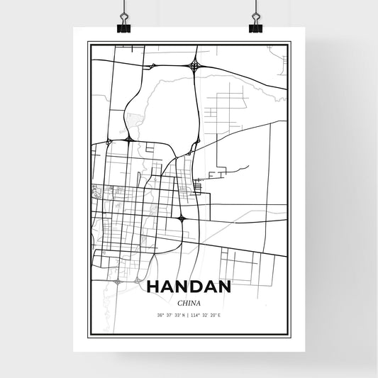 Handan China - Premium City Map Poster