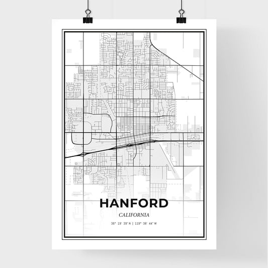 Hanford California - Premium City Map Poster