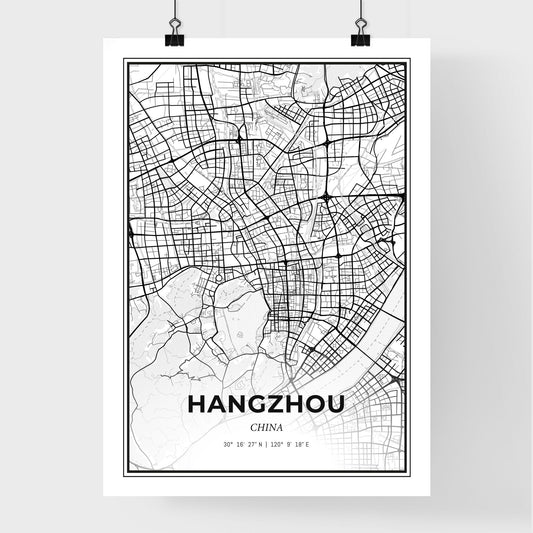 Hangzhou China - Premium City Map Poster