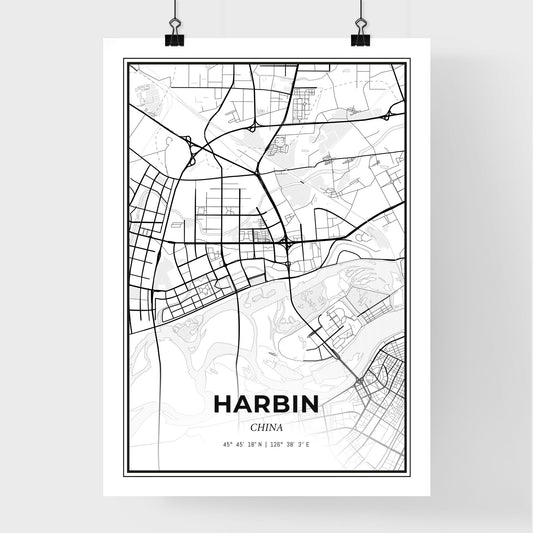 Harbin China - Premium City Map Poster