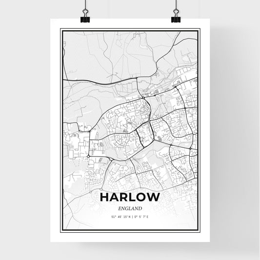 Harlow England - Premium City Map Poster