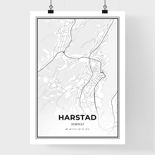 Harstad Norway - Premium City Map Poster