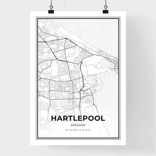 Hartlepool England - Premium City Map Poster