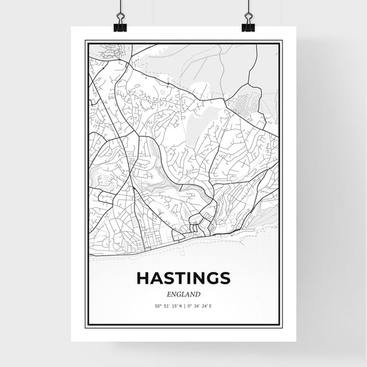 Hastings England - Premium City Map Poster
