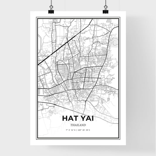 Hat Yai Thailand - Premium City Map Poster