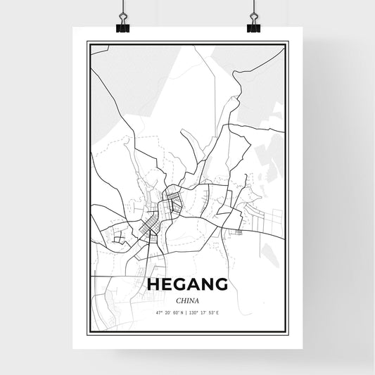 Hegang China - Premium City Map Poster