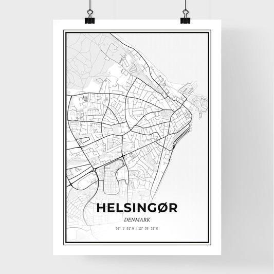 Helsingør Denmark - Premium City Map Poster