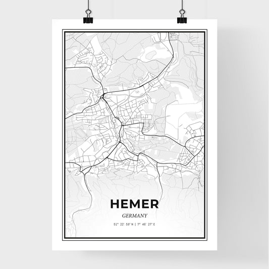 Hemer Germany - Premium City Map Poster