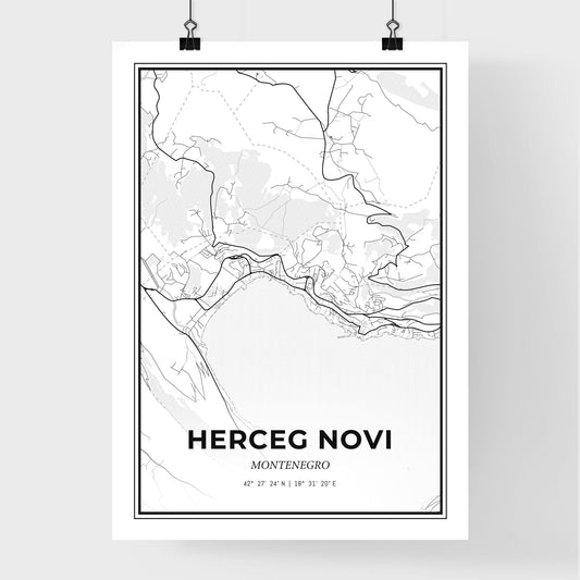 Herceg Novi Montenegro - Premium City Map Poster