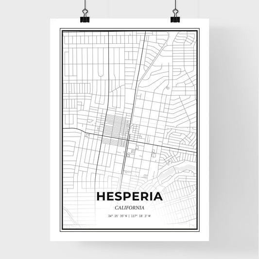 Hesperia California - Premium City Map Poster
