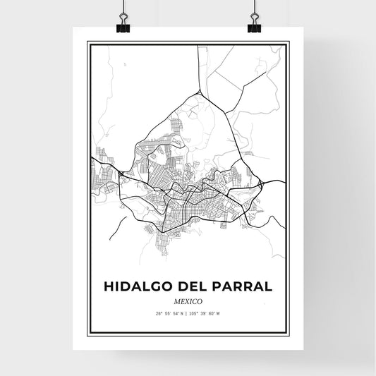 Hidalgo del Parral Mexico - Premium City Map Poster