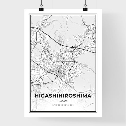 Higashihiroshima Japan - Premium City Map Poster