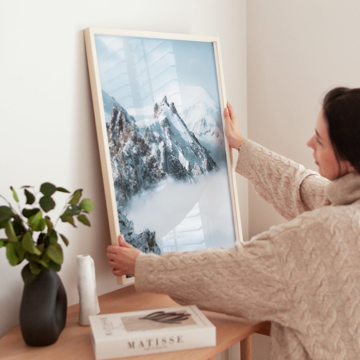 Aiguille du Midi Print - Stunning Winter Mountain Scene in Chamonix