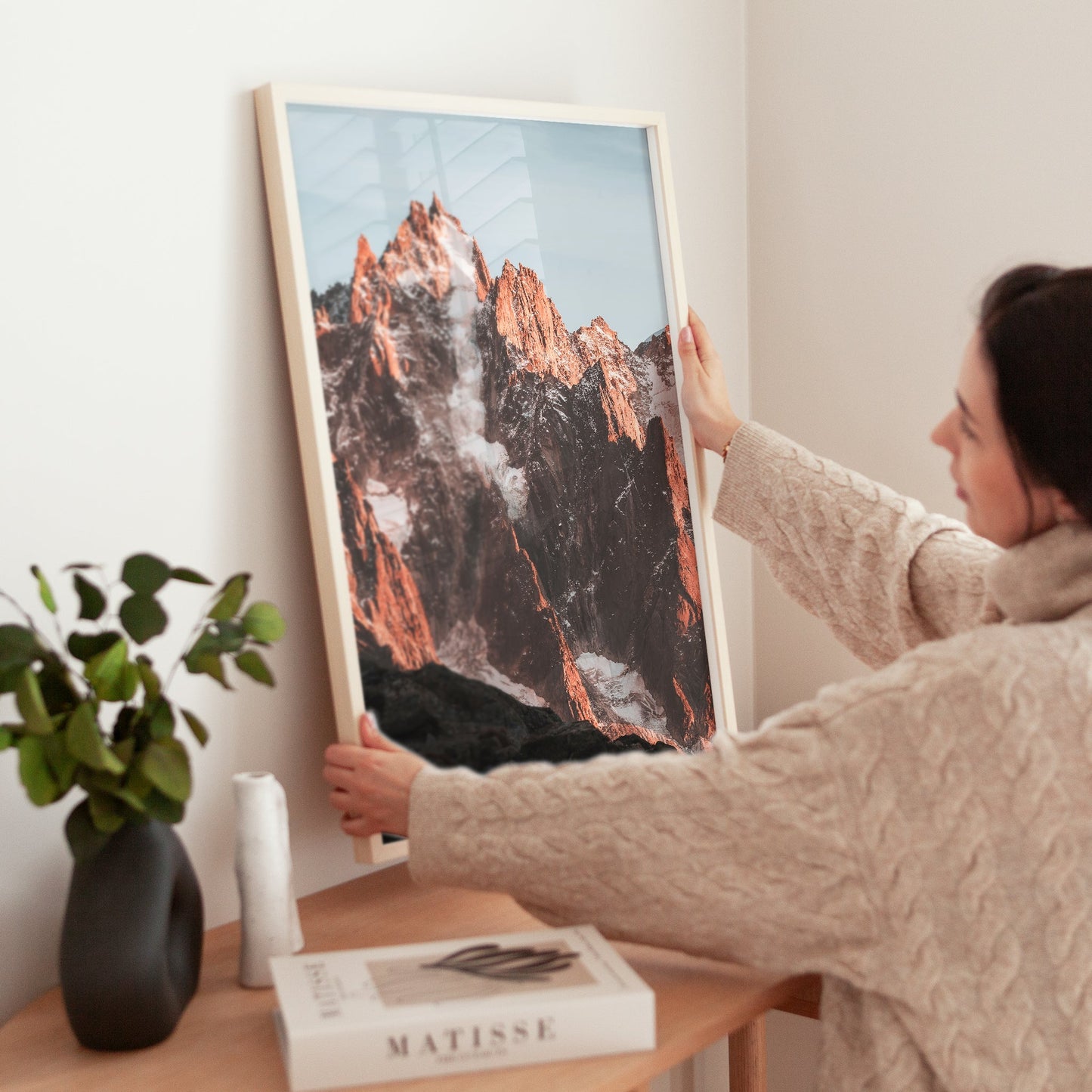 Aiguille de Chamonix Sunset Wall Art | Alpine Mountain Print