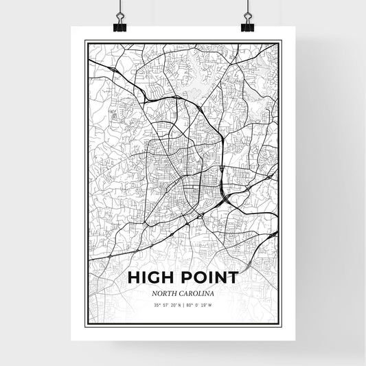 High Point North Carolina - Premium City Map Poster