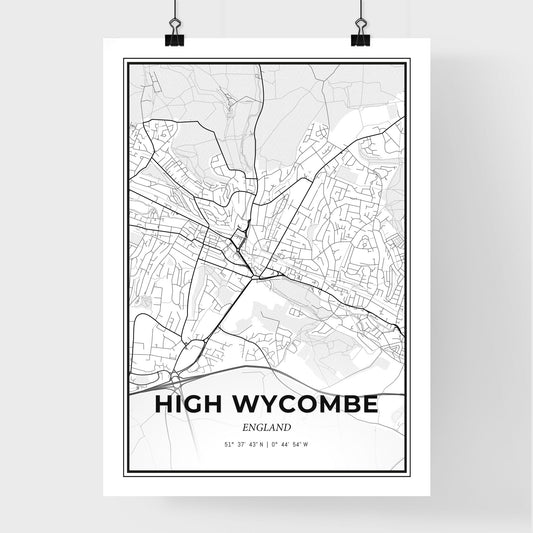 High Wycombe England - Premium City Map Poster