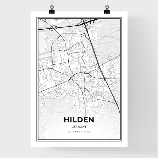 Hilden Germany - Premium City Map Poster