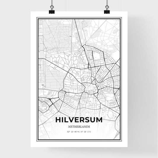 Hilversum Netherlands - Premium City Map Poster