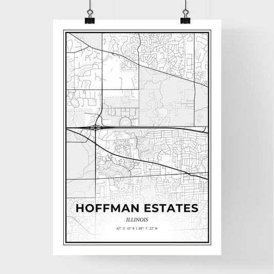 Hoffman Estates Illinois - Premium City Map Poster