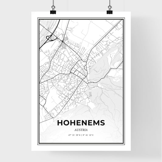 Hohenems Austria - Premium City Map Poster