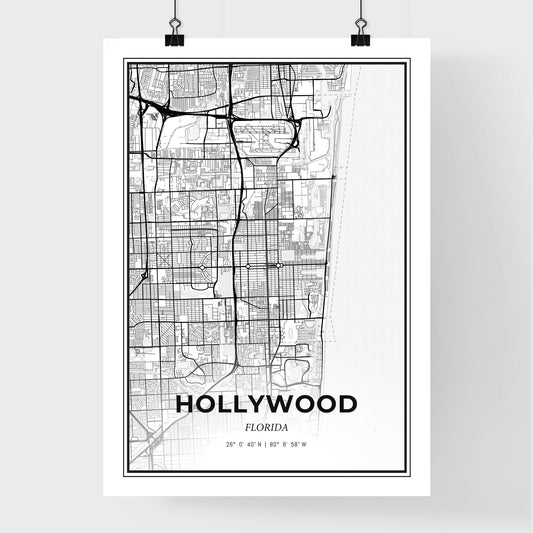 Hollywood Florida - Premium City Map Poster