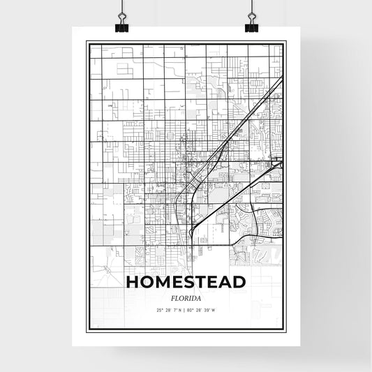 Homestead Florida - Premium City Map Poster