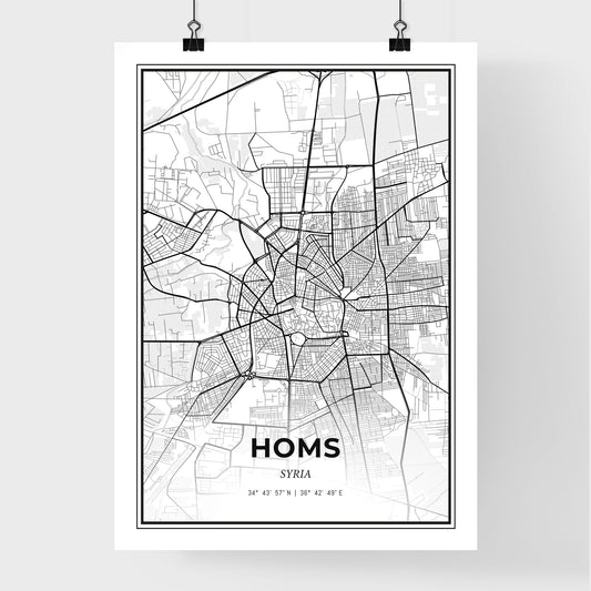 Homs Syria - Premium City Map Poster