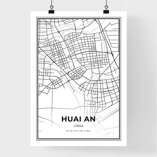 Huai an China - Premium City Map Poster